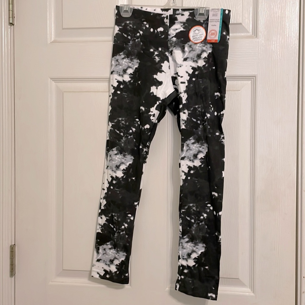 Black and white leggings for women size L (10-12)